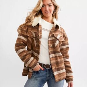 BKE Brown and Cream Teddy Jacket